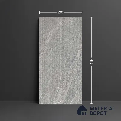 Punch Wall Tile TL 09945 4 ft x 2 ft Grey Vitrified Matte Finish Tile - 9 mm | Ideal for Living Room, Bedroom, Bathroom, Kitchen