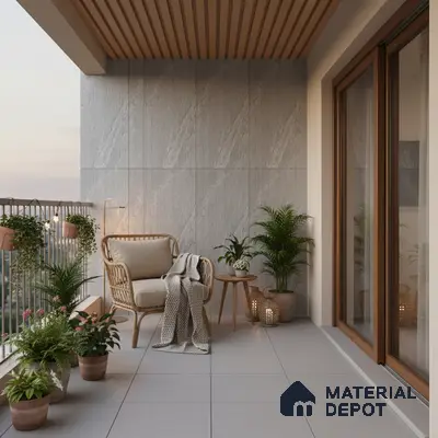 Punch Wall Tile TL 09945 4 ft x 2 ft Grey Vitrified Matte Finish Tile - 9 mm | Ideal for Living Room, Bedroom, Bathroom, Kitchen