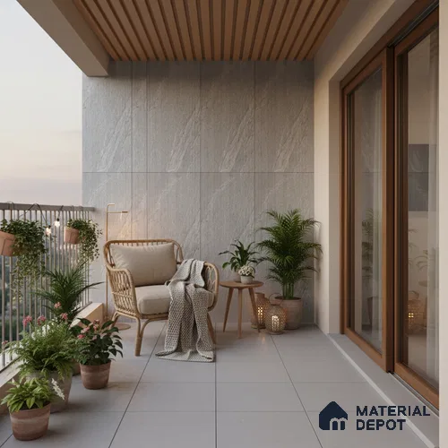 Punch Wall Tile TL 09945 4 ft x 2 ft Grey Vitrified Matte Finish Tile - 9 mm | Ideal for Living Room, Bedroom, Bathroom, Kitchen