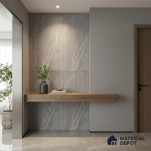 Punch Wall Tile TL 09945 4 ft x 2 ft Grey Vitrified Matte Finish Tile - 9 mm | Ideal for Living Room, Bedroom, Bathroom, Kitchen