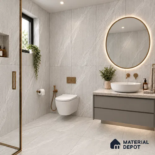 Punch Wall Tile TL 09946 4 ft x 2 ft Grey Vitrified Matte Finish Tile - 9 mm | Ideal for Living Room, Bedroom, Bathroom, Kitchen