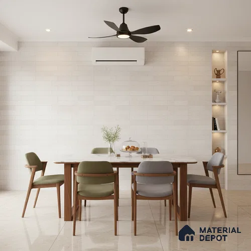 Punch Wall Tile TL 09947 4 ft x 2 ft Cream Vitrified Matte Finish Tile - 9 mm | Ideal for Living Room, Bedroom, Bathroom, Kitchen
