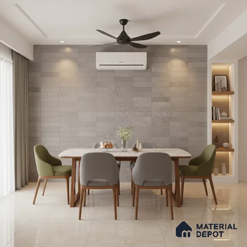 Punch Wall Tile TL 09948 4 ft x 2 ft Grey Vitrified Matte Finish Tile - 9 mm | Ideal for Living Room, Bedroom, Bathroom, Kitchen