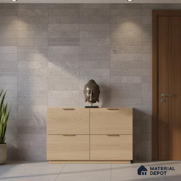 Punch Wall Tile TL 09948 4 ft x 2 ft Grey Vitrified Matte Finish Tile - 9 mm | Ideal for Living Room, Bedroom, Bathroom, Kitchen