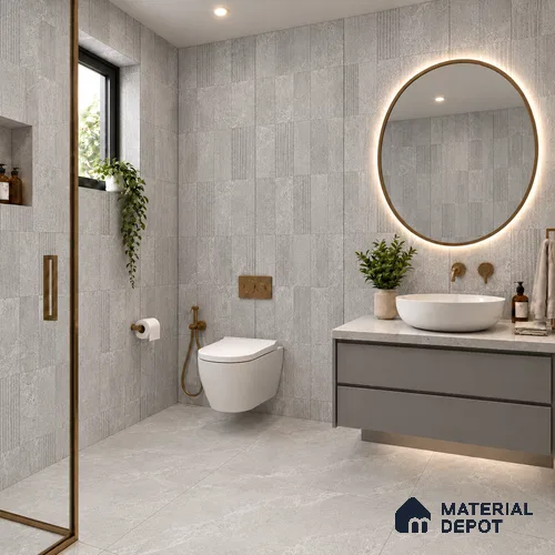 Punch Wall Tile TL 09948 4 ft x 2 ft Grey Vitrified Matte Finish Tile - 9 mm | Ideal for Living Room, Bedroom, Bathroom, Kitchen