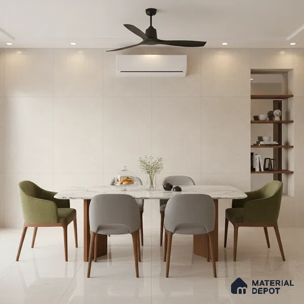Punch Wall & Floor Tile TL 09949 B 4 ft x 2 ft Cream Vitrified Matte Finish Tile - 9 mm | Ideal for Living Room, Bedroom, Bathroom, Kitchen