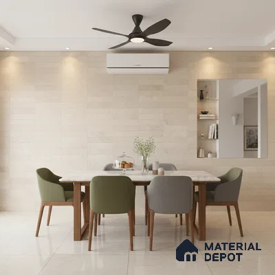 Punch Wall Tile TL 09949 4 ft x 2 ft Cream Vitrified Matte Finish Tile - 9 mm | Ideal for Living Room, Bedroom, Bathroom, Kitchen