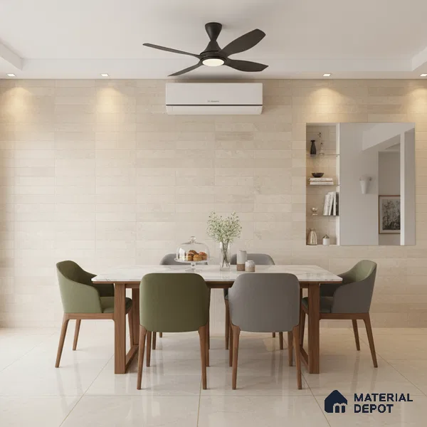 Punch Wall Tile TL 09949 4 ft x 2 ft Cream Vitrified Matte Finish Tile - 9 mm | Ideal for Living Room, Bedroom, Bathroom, Kitchen