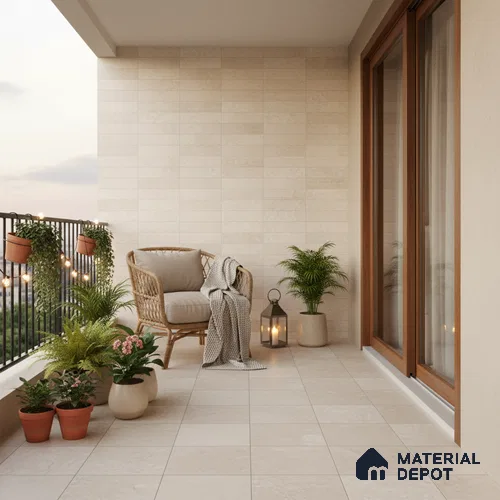 Punch Wall Tile TL 09949 4 ft x 2 ft Cream Vitrified Matte Finish Tile - 9 mm | Ideal for Living Room, Bedroom, Bathroom, Kitchen