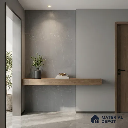 Stone Wall & Floor Tile TL 09951 B 4 ft x 2 ft Grey Vitrified Matte Finish Tile - 9 mm | Ideal for Living Room, Bedroom, Bathroom, Kitchen