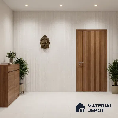 Punch Wall Tile TL 09951 C 4 ft x 2 ft White Vitrified Matte Finish Tile - 9 mm | Ideal for Living Room, Bedroom, Bathroom, Kitchen
