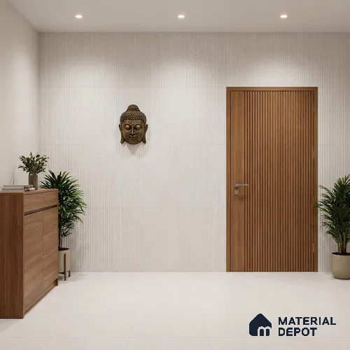 Punch Wall Tile TL 09951 C 4 ft x 2 ft White Vitrified Matte Finish Tile - 9 mm | Ideal for Living Room, Bedroom, Bathroom, Kitchen