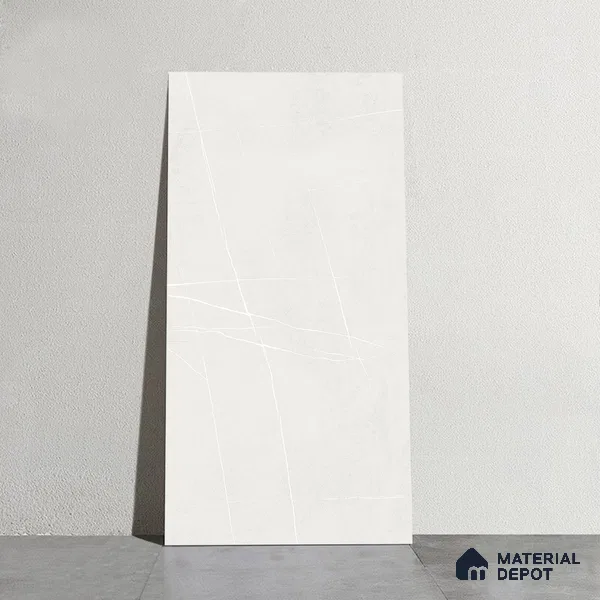 Stone Wall & Floor Tile TL 09951 D 4 ft x 2 ft White Vitrified Matte Finish Tile - 9 mm | Ideal for Living Room, Bedroom, Bathroom, Kitchen
