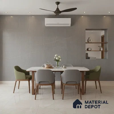 Punch Wall Tile TL 09951 4 ft x 2 ft Grey Vitrified Matte Finish Tile - 9 mm | Ideal for Living Room, Bedroom, Bathroom, Kitchen