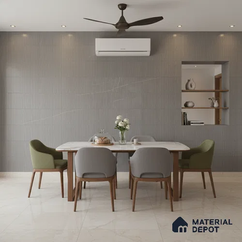 Punch Wall Tile TL 09951 4 ft x 2 ft Grey Vitrified Matte Finish Tile - 9 mm | Ideal for Living Room, Bedroom, Bathroom, Kitchen