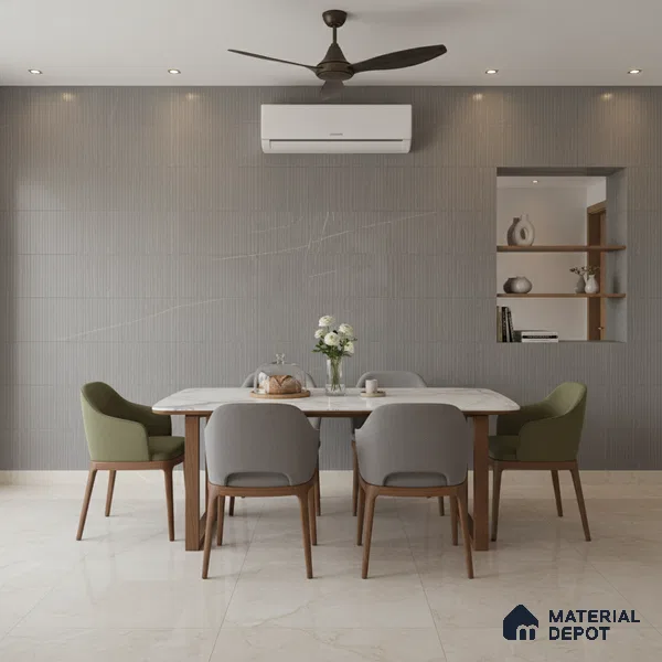 Punch Wall Tile TL 09951 4 ft x 2 ft Grey Vitrified Matte Finish Tile - 9 mm | Ideal for Living Room, Bedroom, Bathroom, Kitchen