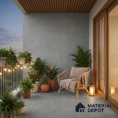 Punch Wall Tile TL 09951 4 ft x 2 ft Grey Vitrified Matte Finish Tile - 9 mm | Ideal for Living Room, Bedroom, Bathroom, Kitchen