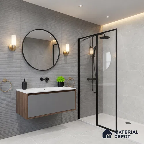 Punch Wall Tile TL 09951 4 ft x 2 ft Grey Vitrified Matte Finish Tile - 9 mm | Ideal for Living Room, Bedroom, Bathroom, Kitchen