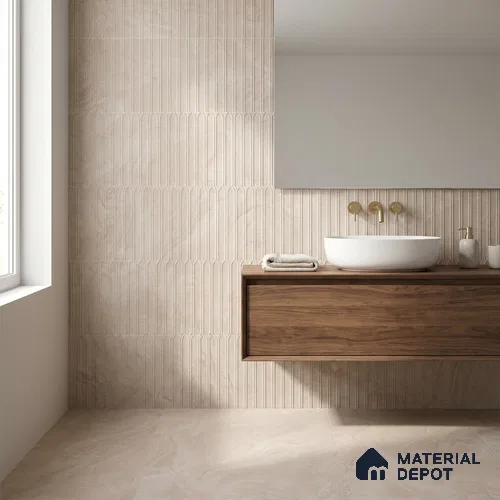 Stone Wall & Floor Tile TL 09952 B 4 ft x 2 ft Beige Vitrified Matte Finish Tile - 9 mm | Ideal for Living Room, Bedroom, Bathroom, Kitchen