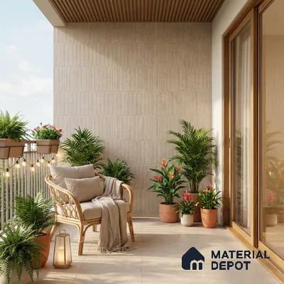Punch Wall Tile TL 09952 C 4 ft x 2 ft Brown Vitrified Matte Finish Tile - 9 mm | Ideal for Living Room, Bedroom, Bathroom, Kitchen