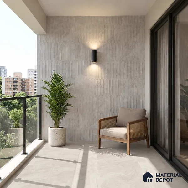 Punch Wall Tile TL 09952 E 4 ft x 2 ft Grey Vitrified Matte Finish Tile - 9 mm | Ideal for Living Room, Bedroom, Bathroom, Kitchen