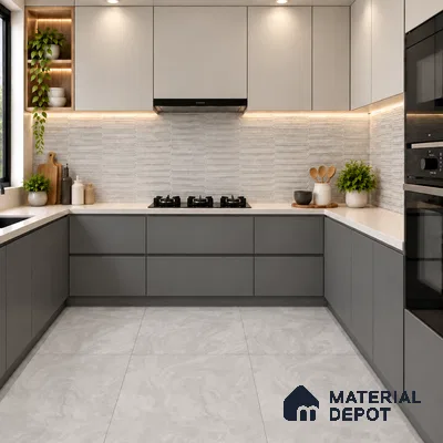 Punch Wall Tile TL 09952 E 4 ft x 2 ft Grey Vitrified Matte Finish Tile - 9 mm | Ideal for Living Room, Bedroom, Bathroom, Kitchen
