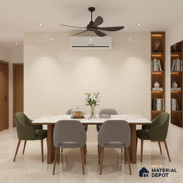 Punch Wall Tile TL 09952 4 ft x 2 ft Beige Vitrified Matte Finish Tile - 9 mm | Ideal for Living Room, Bedroom, Bathroom, Kitchen
