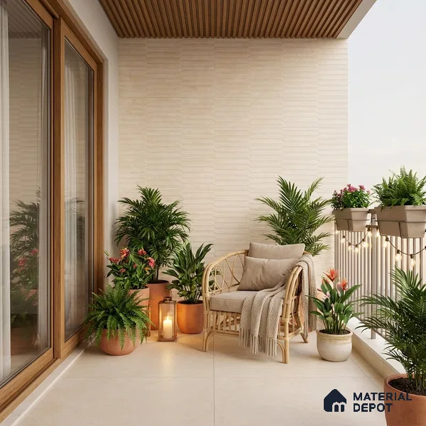 Punch Wall Tile TL 09952 4 ft x 2 ft Beige Vitrified Matte Finish Tile - 9 mm | Ideal for Living Room, Bedroom, Bathroom, Kitchen