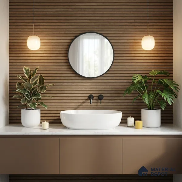 Punch Wall Tile TL 09953 4 ft x 2 ft Brown Vitrified Matte Finish Tile - 9 mm | Ideal for Living Room, Bedroom, Bathroom, Kitchen