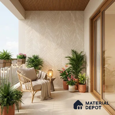 Punch Wall & Floor Tile TL 09954 4 ft x 2 ft Beige Vitrified Matte Finish Tile - 9 mm | Ideal for Living Room,Bedroom,Bathroom,Kitchen