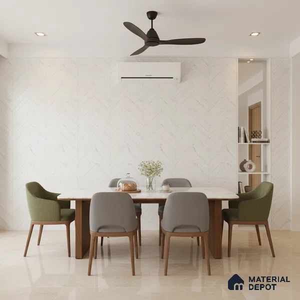 Punch Wall & Floor Tile TL 09955 4 ft x 2 ft White Vitrified Matte Finish Tile - 9 mm | Ideal for Living Room,Bedroom,Bathroom,Kitchen