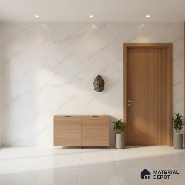 Punch Wall & Floor Tile TL 09955 4 ft x 2 ft White Vitrified Matte Finish Tile - 9 mm | Ideal for Living Room,Bedroom,Bathroom,Kitchen