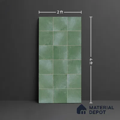 Stone Wall & Floor Tile TL 09957 4 ft x 2 ft Green Vitrified Matte Finish Tile - 9 mm | Ideal for Living Room,Bedroom,Bathroom,Kitchen
