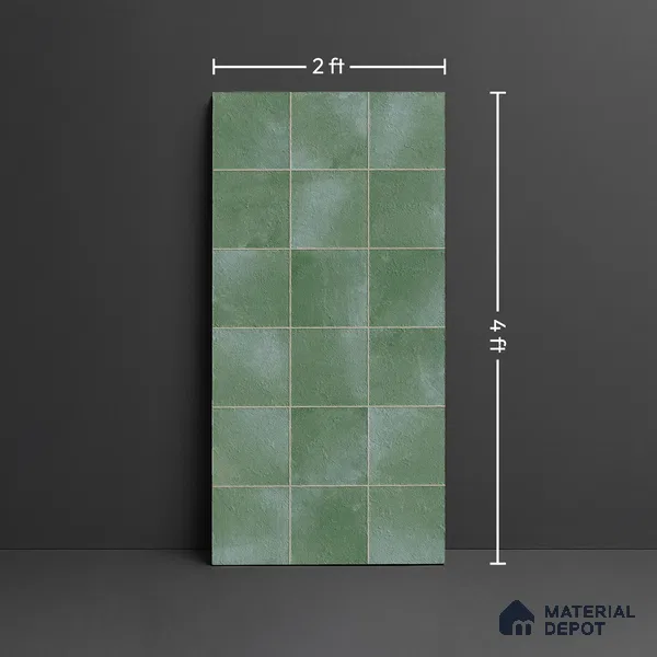 Stone Wall & Floor Tile TL 09957 4 ft x 2 ft Green Vitrified Matte Finish Tile - 9 mm | Ideal for Living Room,Bedroom,Bathroom,Kitchen