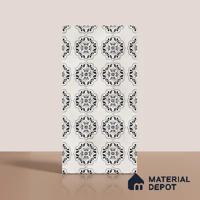 Moroccan Wall & Floor Tile TL 09960 4 ft x 2 ft Black Vitrified Matte Finish Tile - 9 mm | Ideal for Living Room,Bedroom,Bathroom,Kitchen