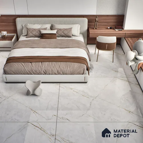 TL 09961 Fame white 6 ft x 4 ft Glossy Finish Endless PGVT Vitrified Tile - 15 mm (Random 4) | Adhesive and Spacers Must be Used During Installation
