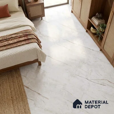 Endless Marble Floor & Wall Tile TL 09961 C Fame white 6 ft x 4 ft Matte Finish Vitrified Large Format Tile - 9 mm | 3 Random Design | Suitable For Living Room, Bedroom, Bathroom