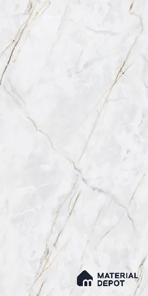 Marble Calacatta Wall & Floor Tile TL 09961 D Off-White 4 ft x 2 ft Matte Finish Vitrified Tile - 9 mm | Suitable For Living Room, Bedroom, Kitchen