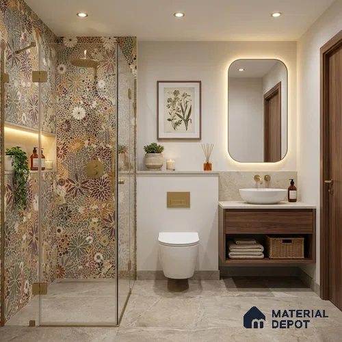 Moroccan Wall Tile TL 09971 B 4 ft x 2 ft Ivory Vitrified Matte Finish Tile - 9 mm | Ideal for Living Room,Bedroom,Bathroom,Kitchen