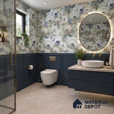 Highlighter Wall Tile TL 09972 D 4 ft x 2 ft Navy Blue Matte Finish Vitrified Tile - 9 mm | Suitable For Living Room, Hall, Bedroom