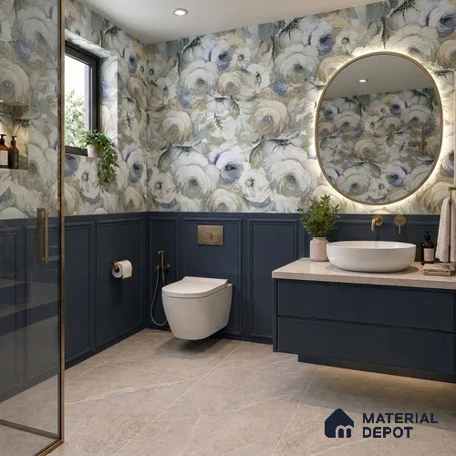 Highlighter Wall Tile TL 09972 D 4 ft x 2 ft Navy Blue Matte Finish Vitrified Tile - 9 mm | Suitable For Living Room, Hall, Bedroom