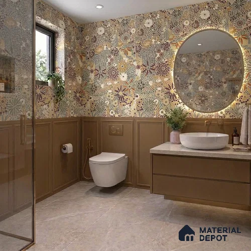 Highlighter Wall Tile TL 09972 H 4 ft x 2 ft Brown Matte Finish Vitrified Tile - 9 mm | Suitable For Living Room, Hall, Bedroom