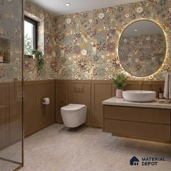Highlighter Wall Tile TL 09972 H 4 ft x 2 ft Brown Matte Finish Vitrified Tile - 9 mm | Suitable For Living Room, Hall, Bedroom