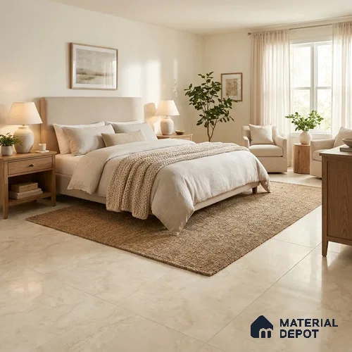 Cement Crema Marfil Wall & Floor Tile TL 09974 Vanilla Cream 4 ft x 2 ft Matte Finish Vitrified Tile - 9 mm | Suitable For Living Room, Bedroom, Kitchen