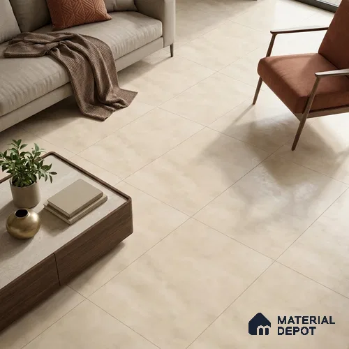 Cement Crema Marfil Wall & Floor Tile TL 09974 Vanilla Cream 4 ft x 2 ft Matte Finish Vitrified Tile - 9 mm | Suitable For Living Room, Bedroom, Kitchen