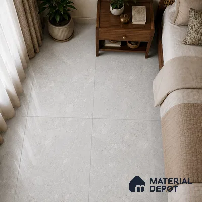 Stone Floor & Wall Tile TL 09976 B 4 ft x 2 ft Silver Vitrified Matte Finish Tile - 9 mm | Ideal for Living Room,Bedroom,Bathroom,Kitchen