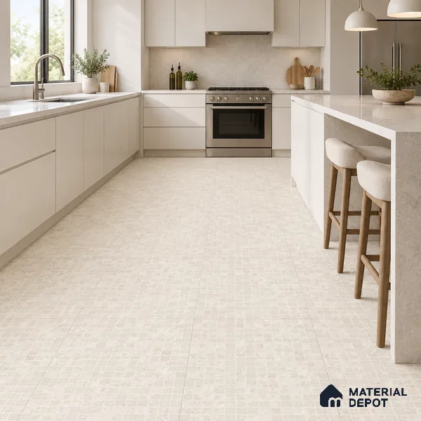 Mosaic Wall Tile TL 09977 4 ft x 2 ft Beige Vitrified Matte Finish Tile - 9 mm | Ideal for Living Room,Bedroom,Bathroom,Kitchen