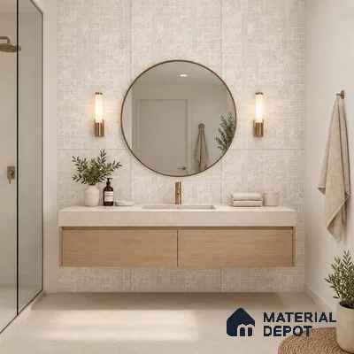 Mosaic Wall Tile TL 09977 4 ft x 2 ft Beige Vitrified Matte Finish Tile - 9 mm | Ideal for Living Room,Bedroom,Bathroom,Kitchen
