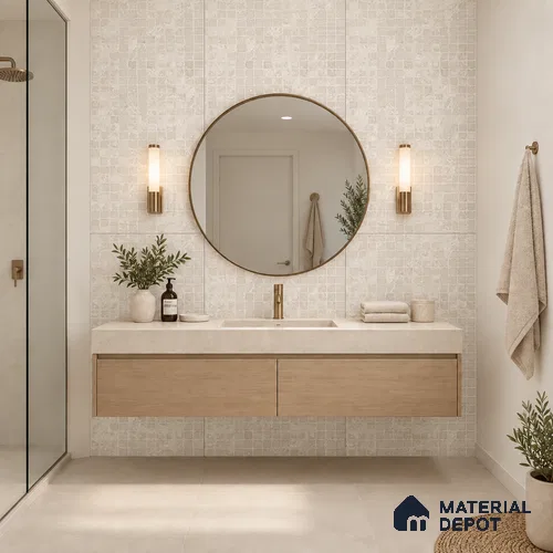 Mosaic Wall Tile TL 09977 4 ft x 2 ft Beige Vitrified Matte Finish Tile - 9 mm | Ideal for Living Room,Bedroom,Bathroom,Kitchen