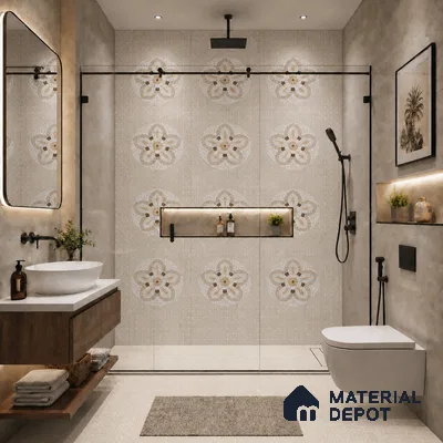 Mosaic Wall Tile TL 09977 4 ft x 2 ft Beige Vitrified Matte Finish Tile - 9 mm | Ideal for Living Room,Bedroom,Bathroom,Kitchen